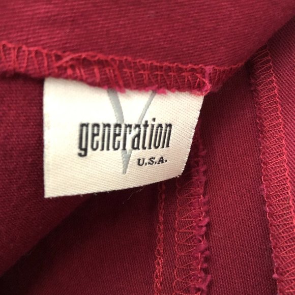 VINTAGE Generation V USA Burgundy Knee High Skirt - Picture 7 of 7